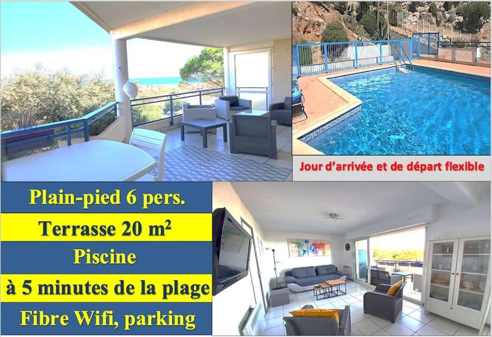 Plain-Pied, Terrasse, Piscine, Pleine Vue Mer, Plage A 6' A Pied, Parking, Wifi フルーリー エクステリア 写真