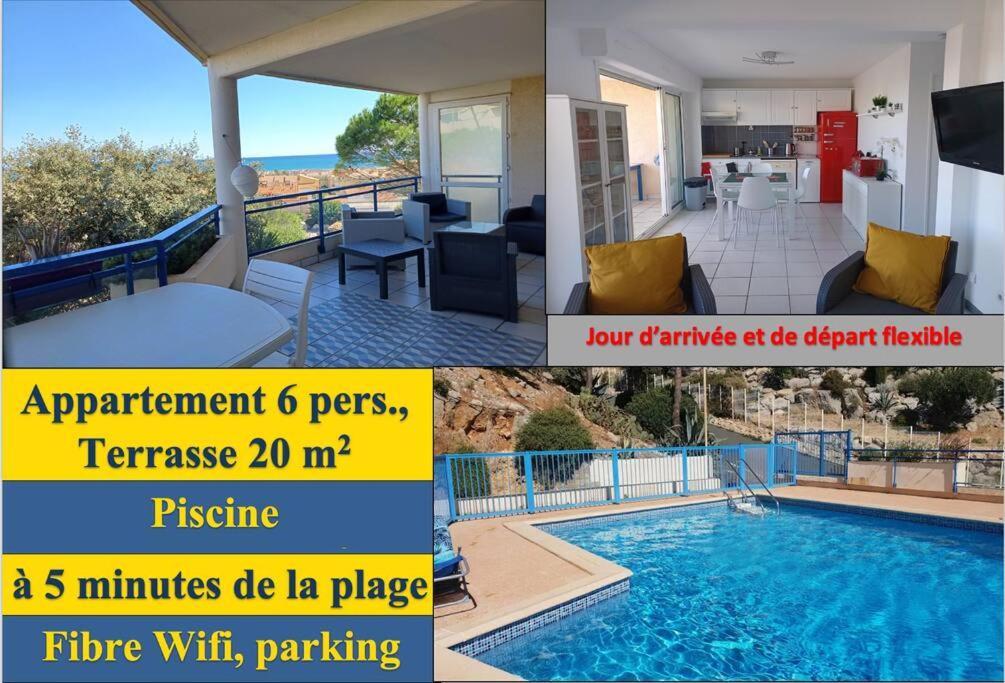 Plain-Pied, Terrasse, Piscine, Pleine Vue Mer, Plage A 6' A Pied, Parking, Wifi フルーリー エクステリア 写真